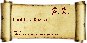 Pantits Kozma névjegykártya